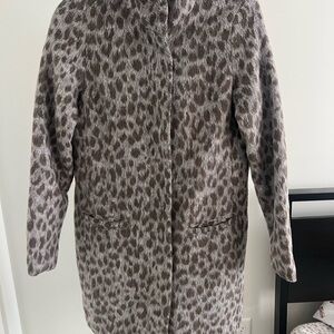 Old Navy Gray Leopard Teddy Jacket